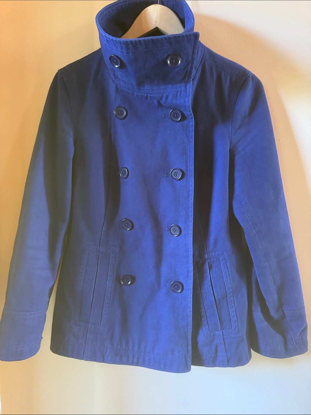 GAP Women's Double-Breasted Royal Blue Peacoat -Sz M